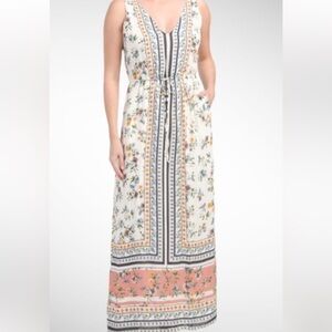 Lucky Brand Floral Sleeveless Midi Dress